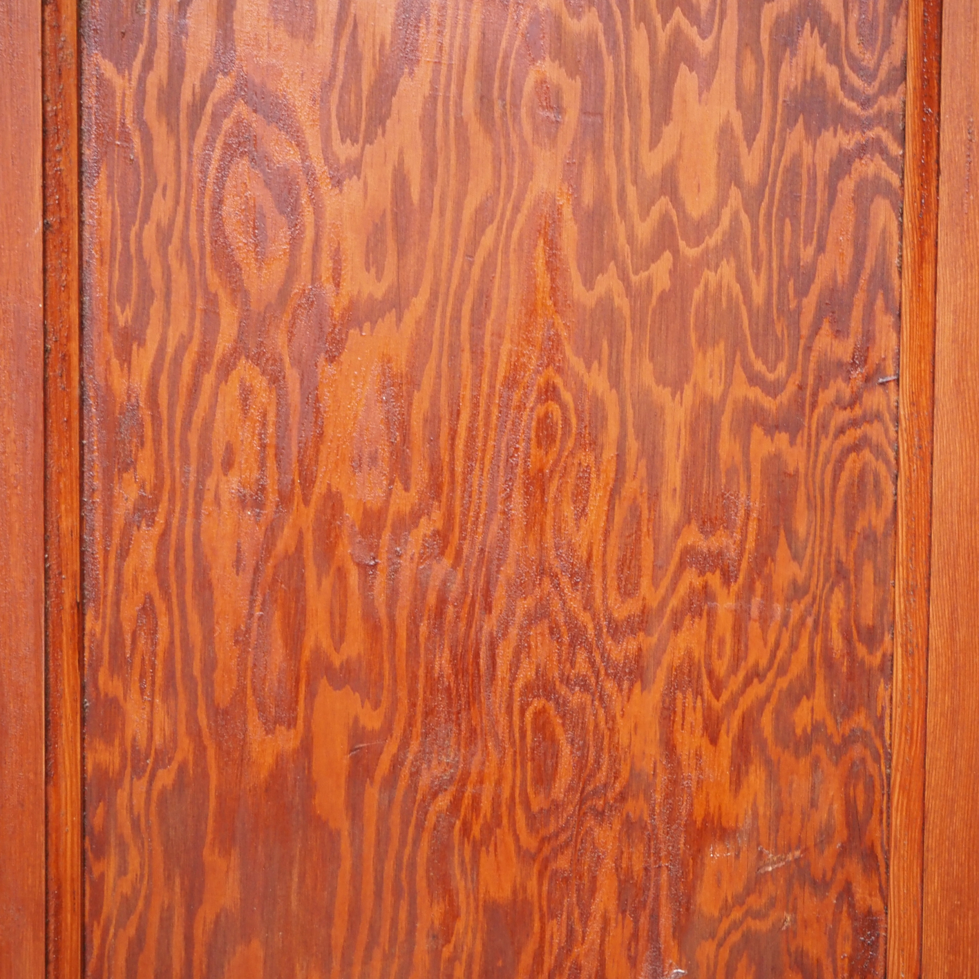 Door in varnished wood with hammered glass panels (H. 218,5 x W. 82 cm) - Right