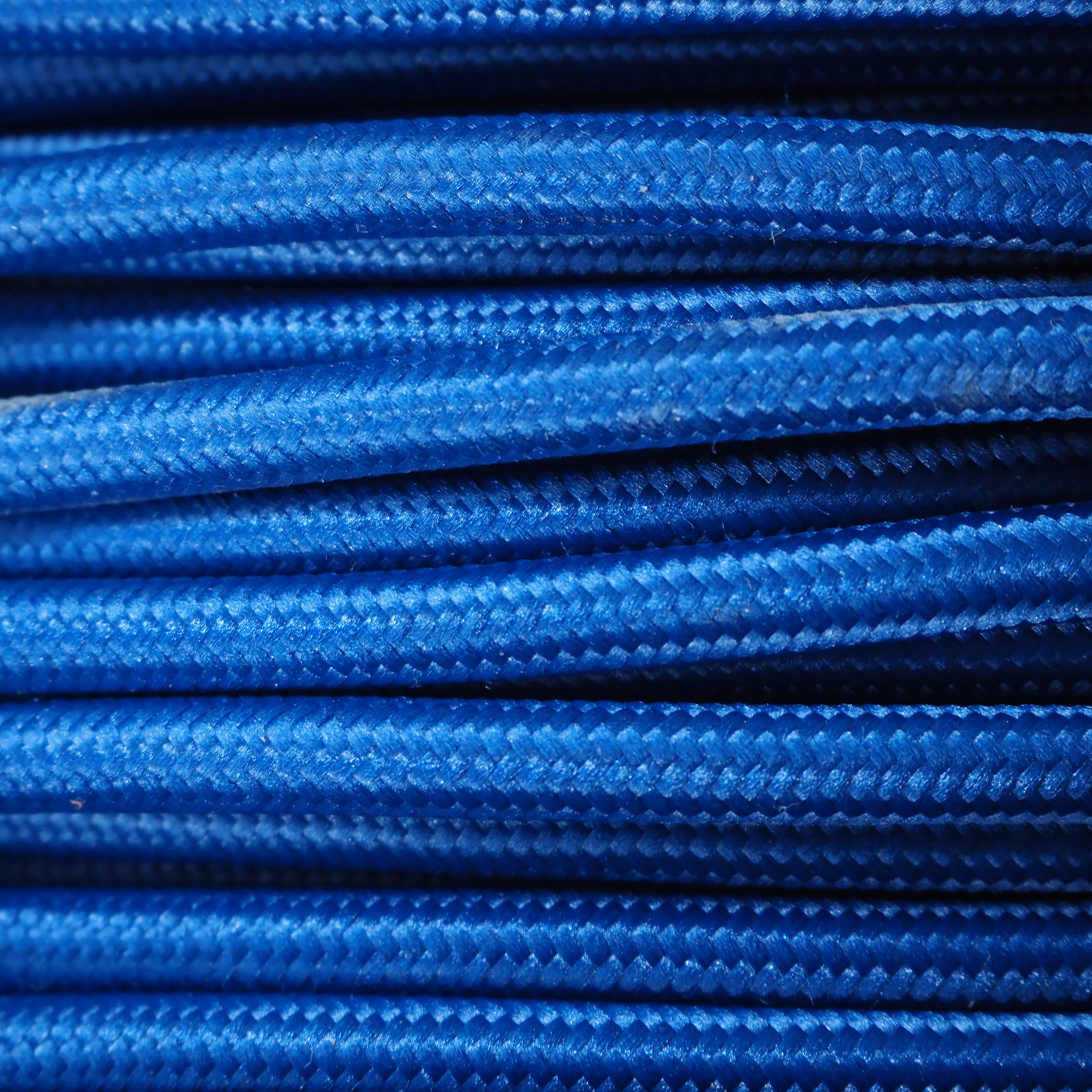 Two-wire electrical cable with blue textile (100 meters)