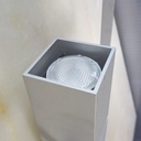 Wall light in metal with adjustable frosted glass diffuser