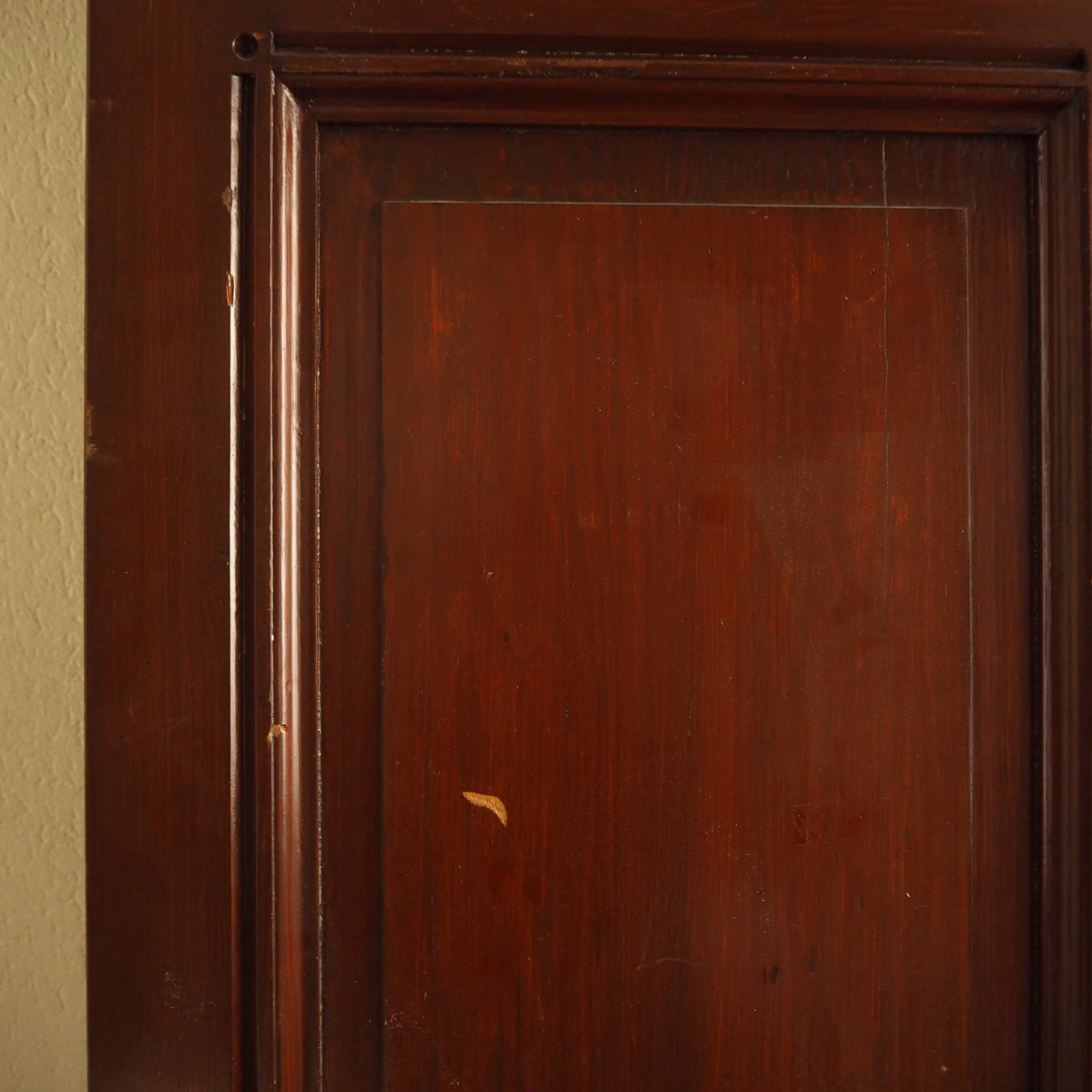 Solid varnished wooden door
