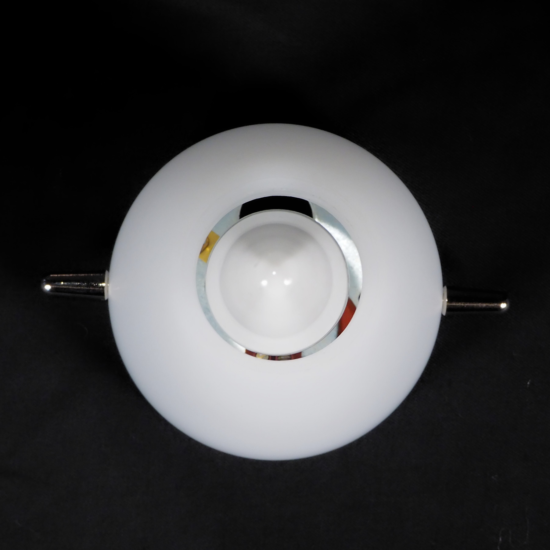 Wall or ceiling light in white frosted glass by M. Mengotti &amp; S. Prandina for Prandina