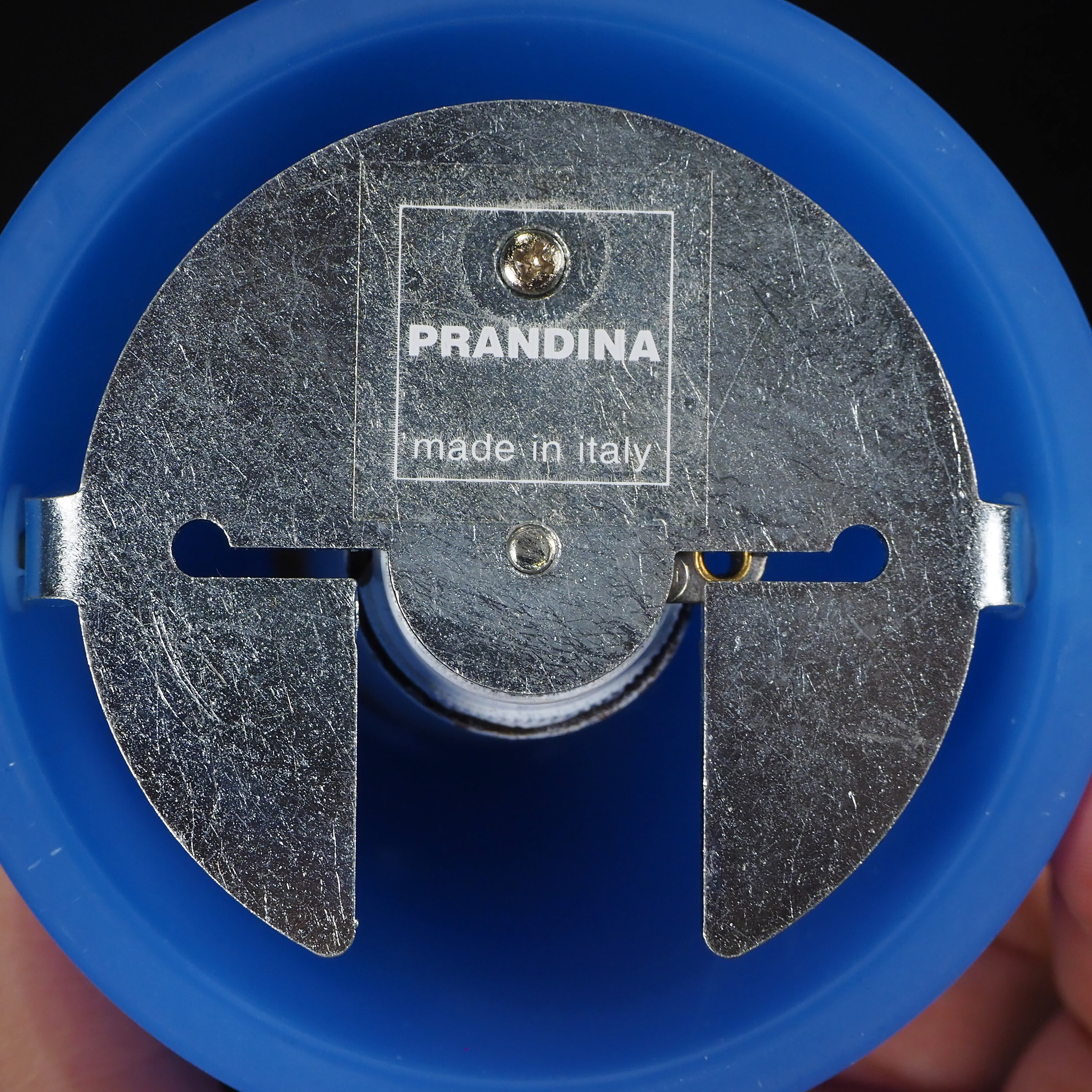 Wall or ceiling light in blue frosted glass by M. Mengotti &amp; S. Prandina for Prandina