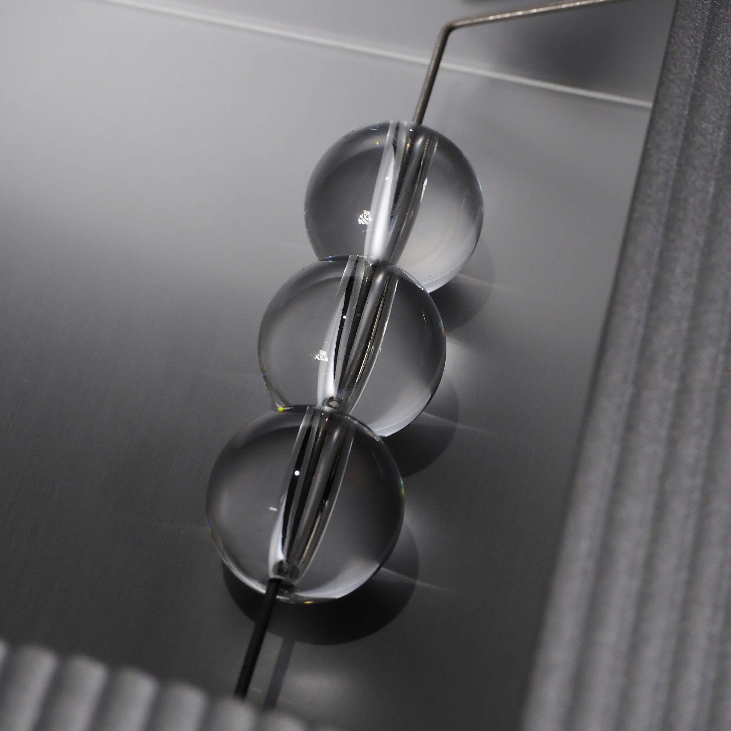 Wall light 'Very Well' in metal and transparent glass beads by Belux