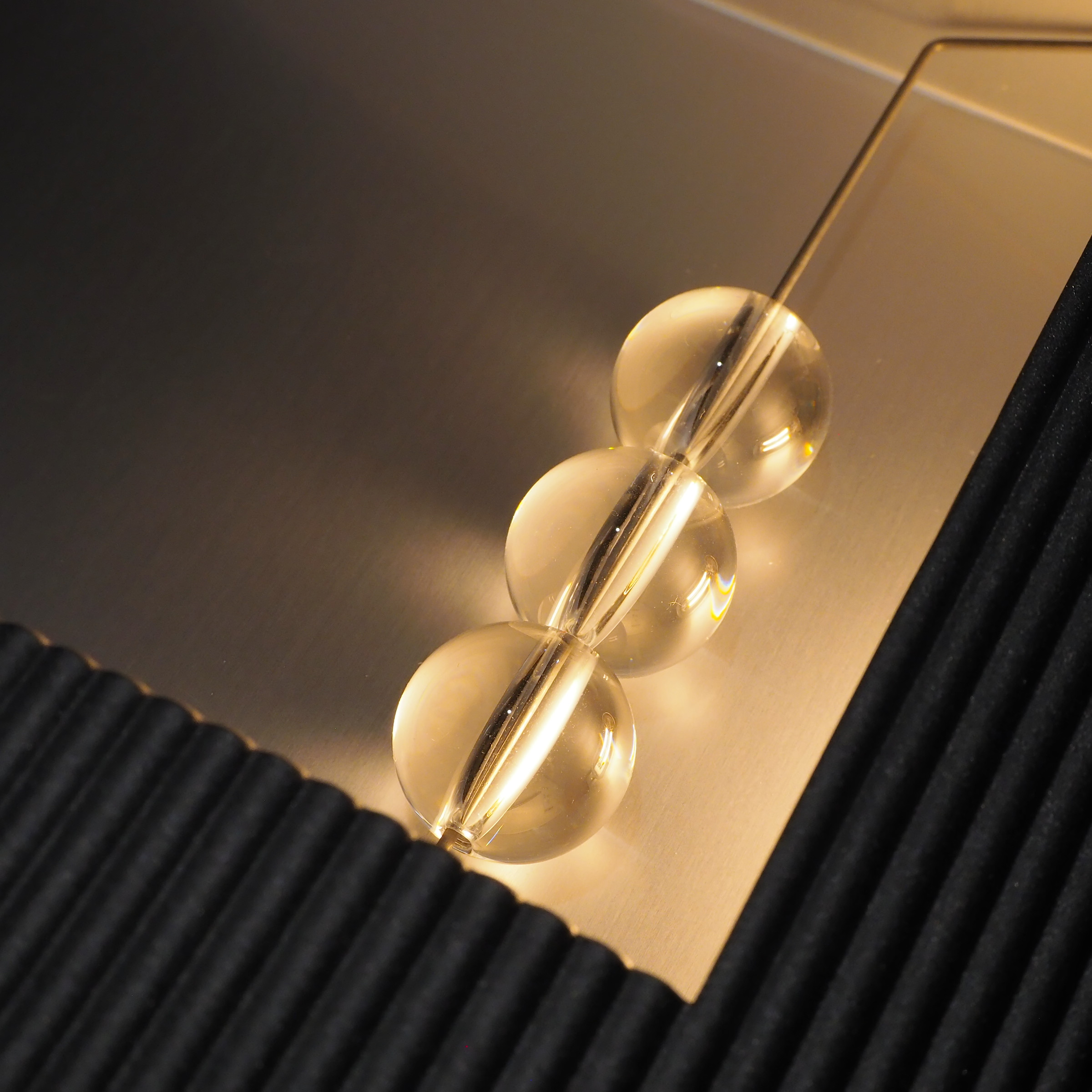 Wall light 'Very Well' in metal and transparent glass beads by Belux