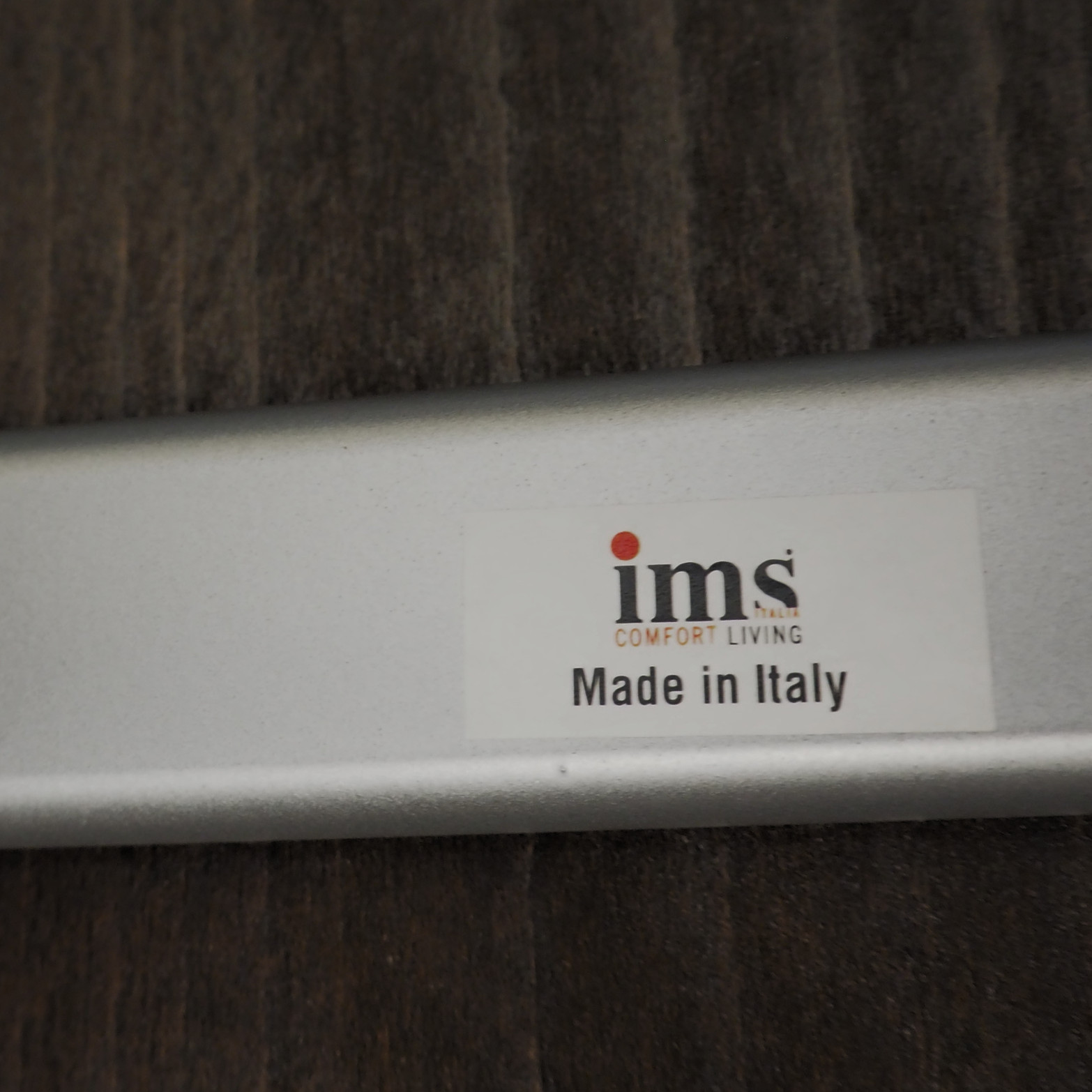 High table in stained wood and metal base by Ims Italy