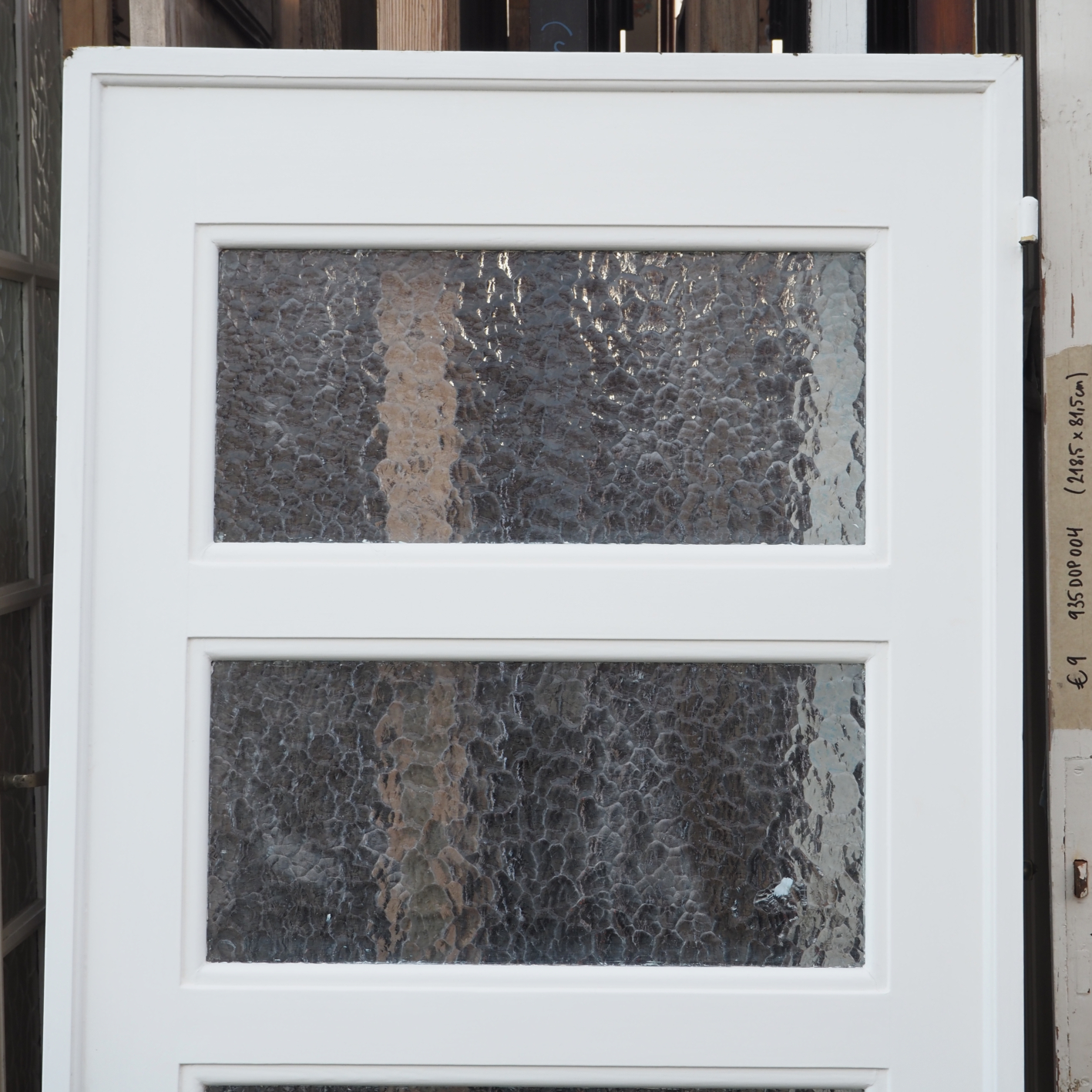 Door in solid pine with textured glass panel (H. 216,5 x W. 82,5 cm) - Left