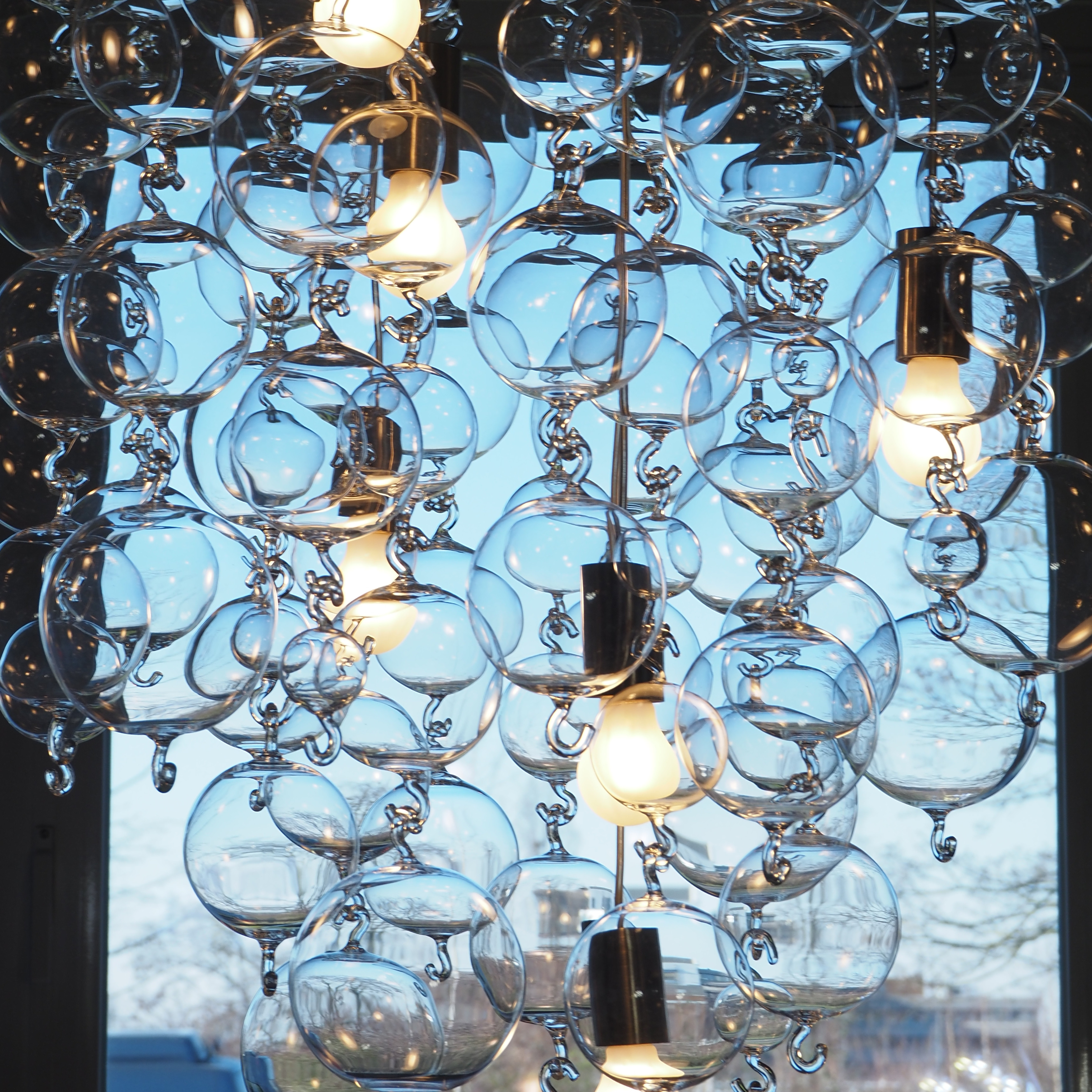 Medium chandelier with glass bubbles