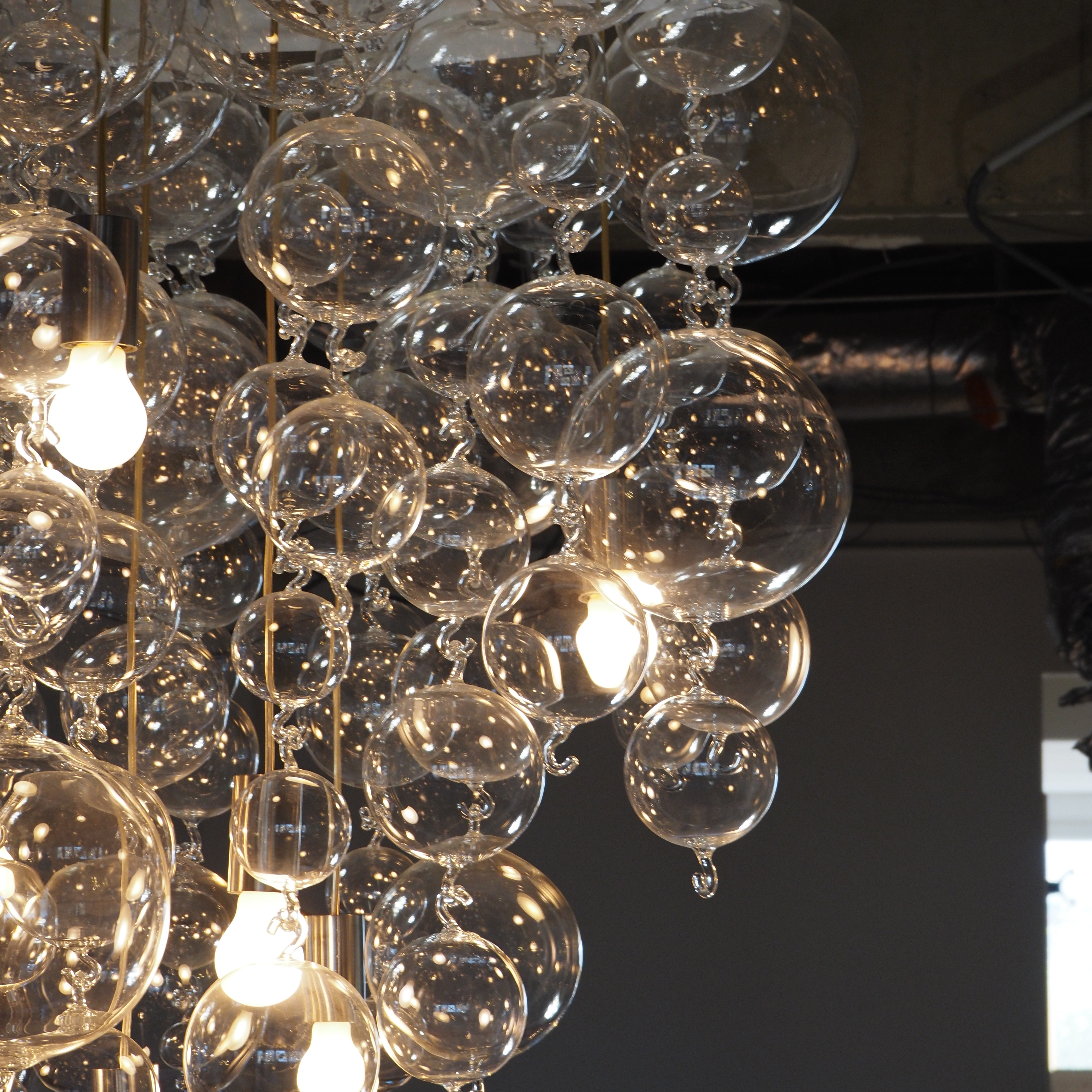 Large chandelier with glass bubbles