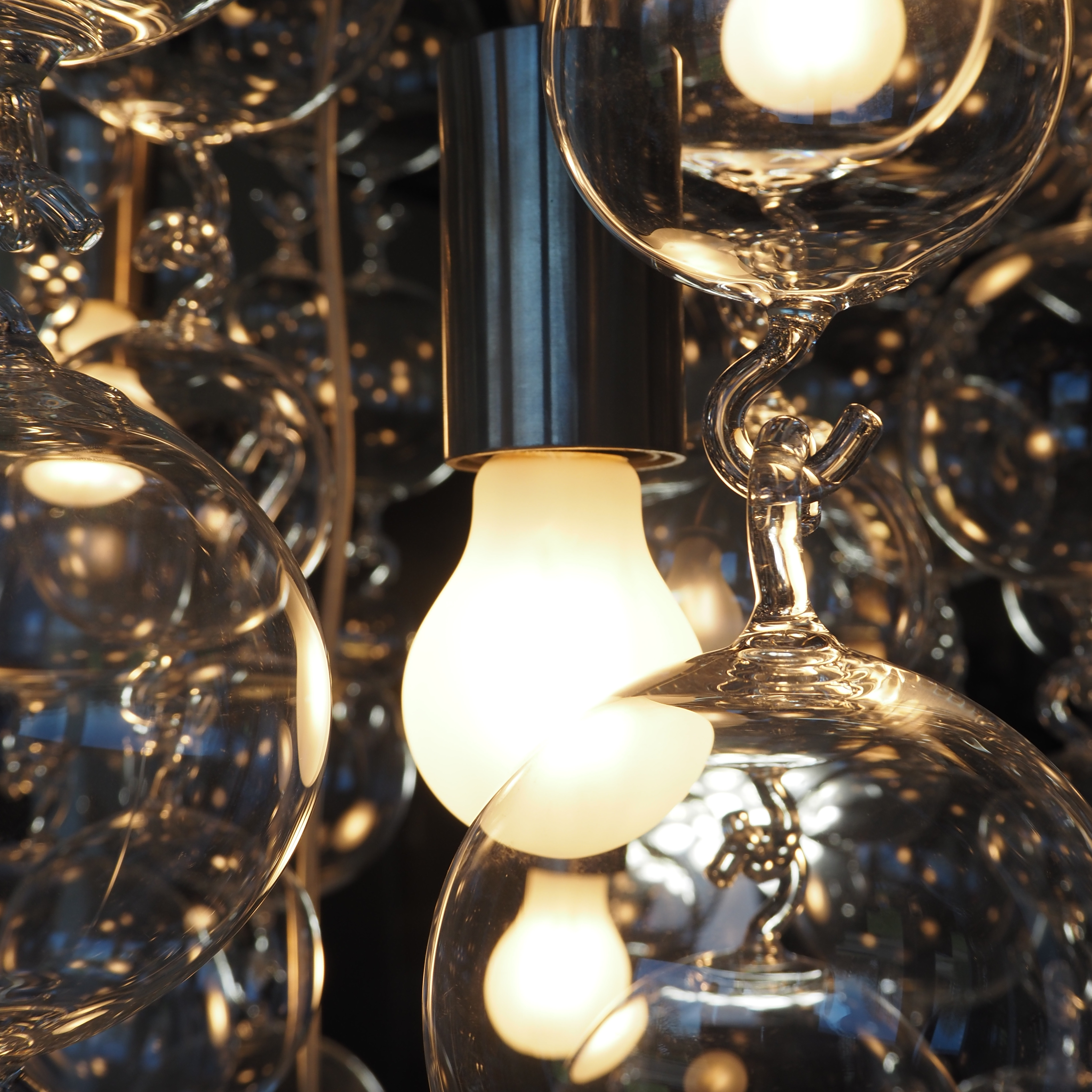 Large chandelier with glass bubbles