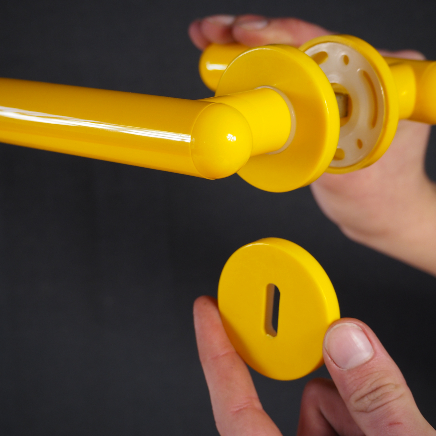 Door handle 'Boma' by Olivari, Italy (ca. 1980) - Yellow
