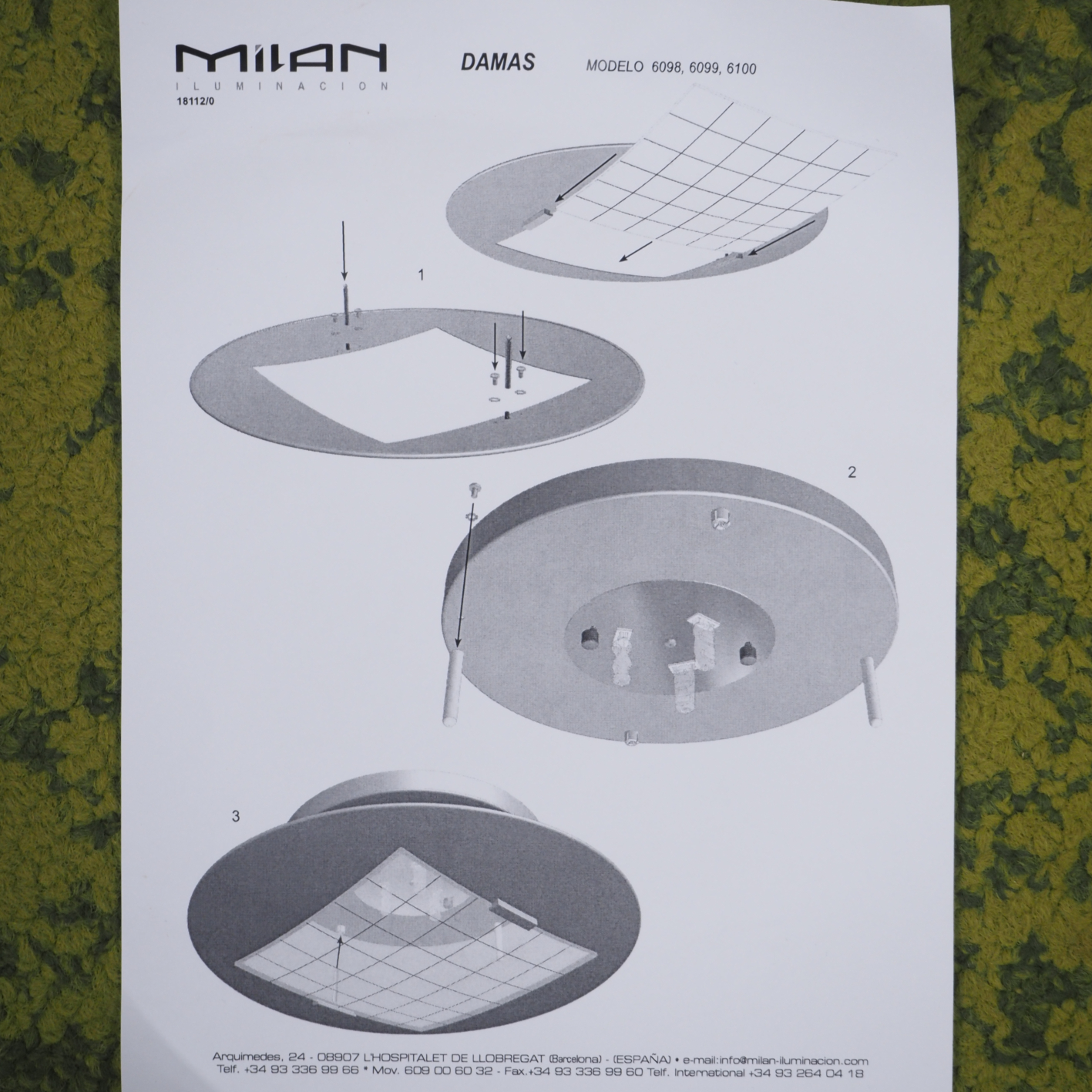 Wall light 'Damas MI6098' by Milan (⌀ 35 cm)