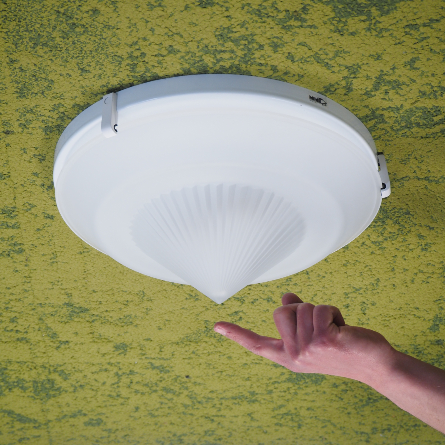 Ceiling light 'MI5211' in frosted textured glass by Milan - White (⌀ 35 cm)