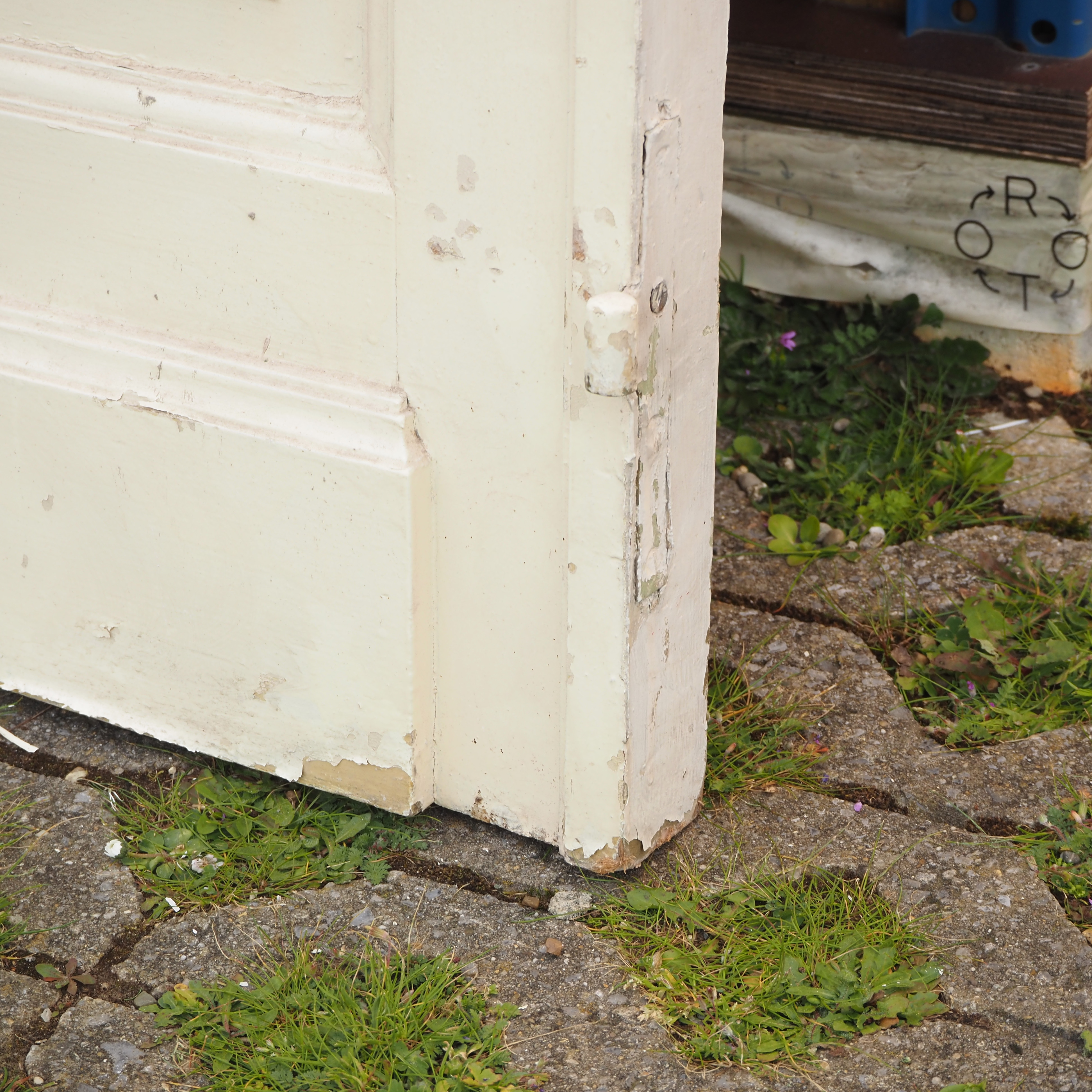 Quadruple door in painted wood (H. 345 x Total W. 243 cm) - Left