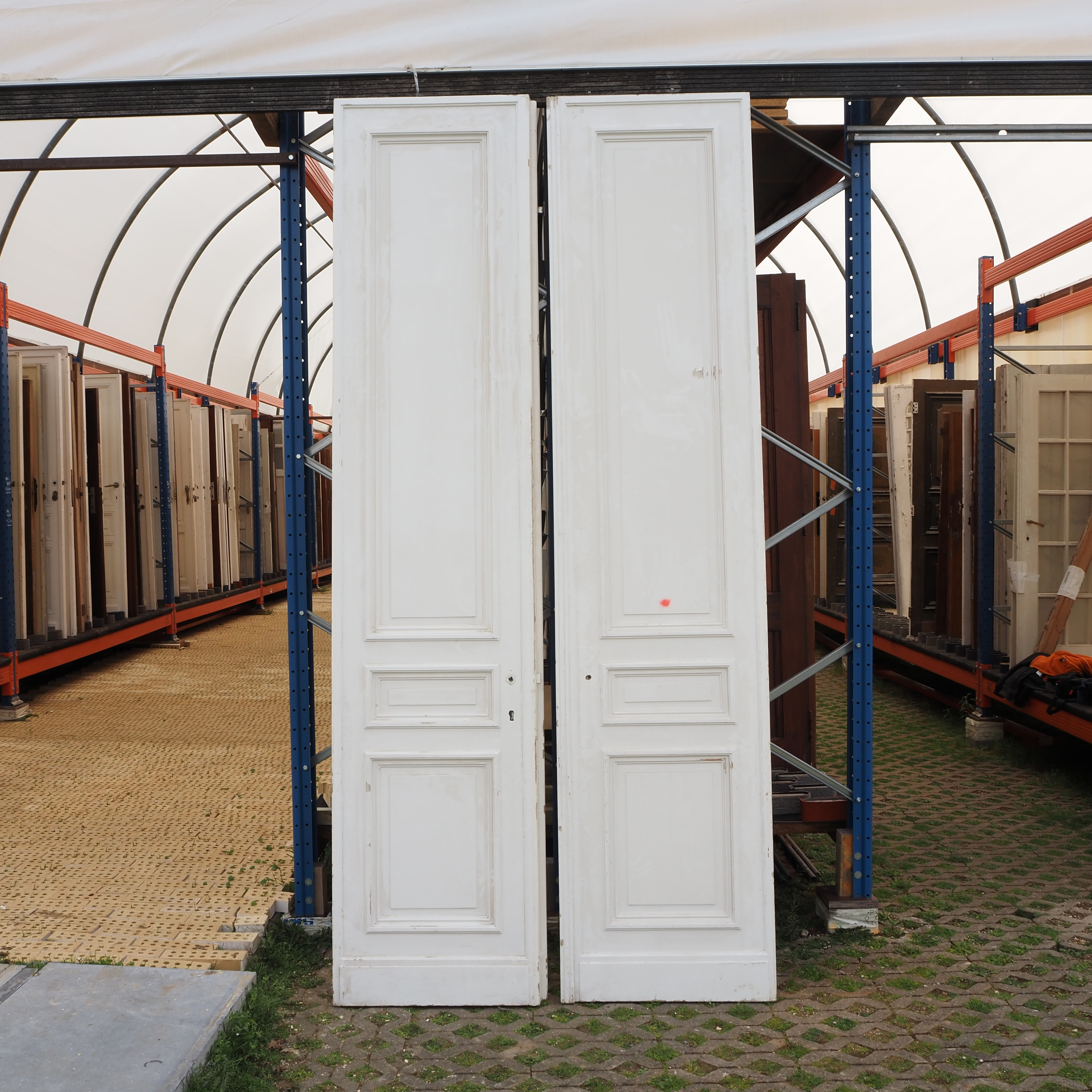 Double door in painted wood (H. 318,5 x Total W. 141 cm) - Left