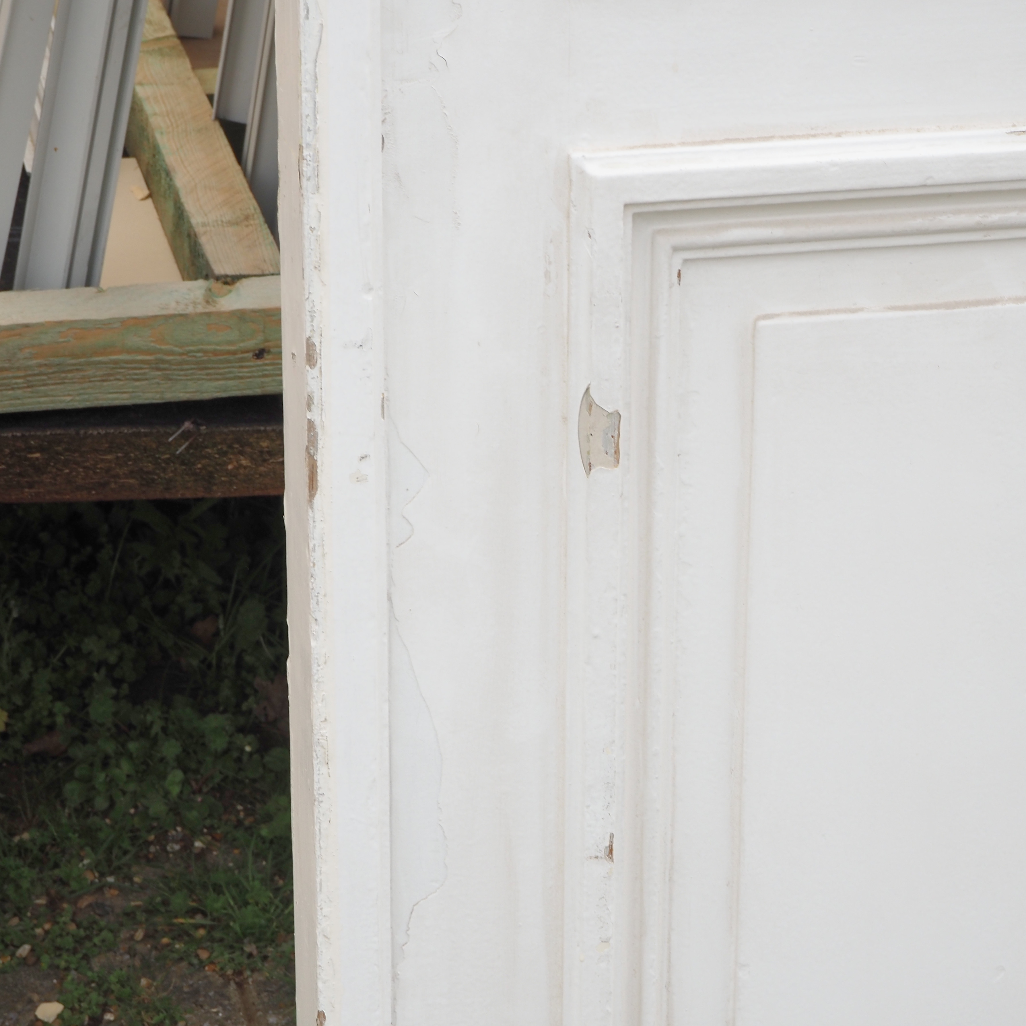 Double door in painted wood (H. 318,5 x Total W. 141 cm) - Left
