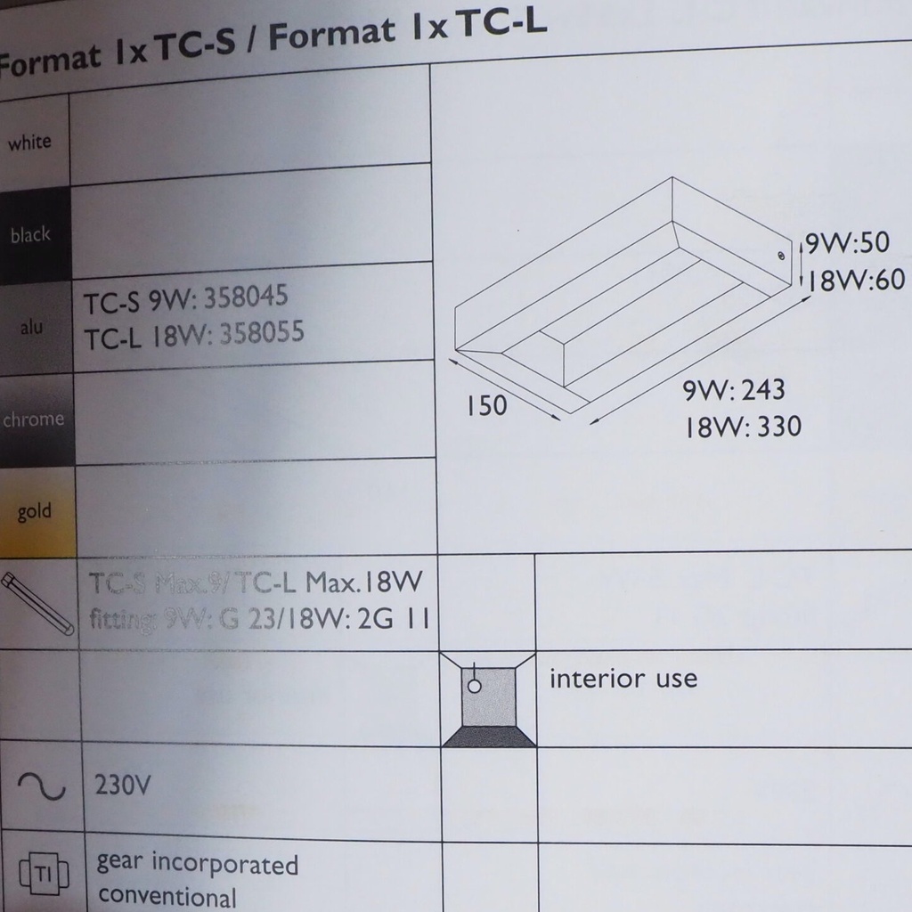 Wall light 'Format' by Modular ca. 1999 (small and large)