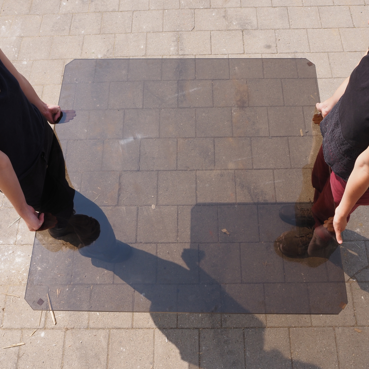 Coffee table top by GHYCZY 112 x 112 cm Smoked Rotor
