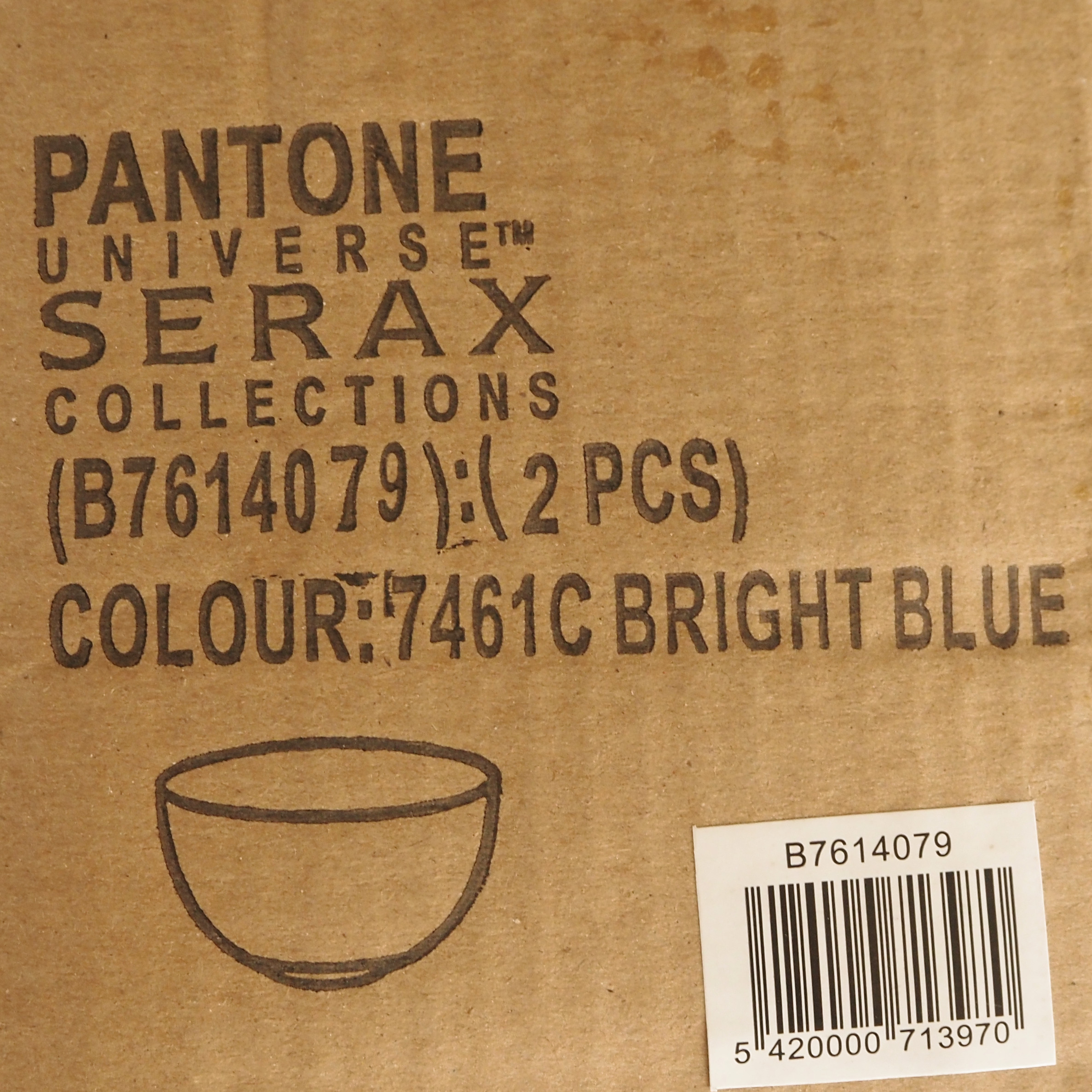 Box of 2 bowls 'Pantone' by Luca Trazzi for Serax - Bright blue