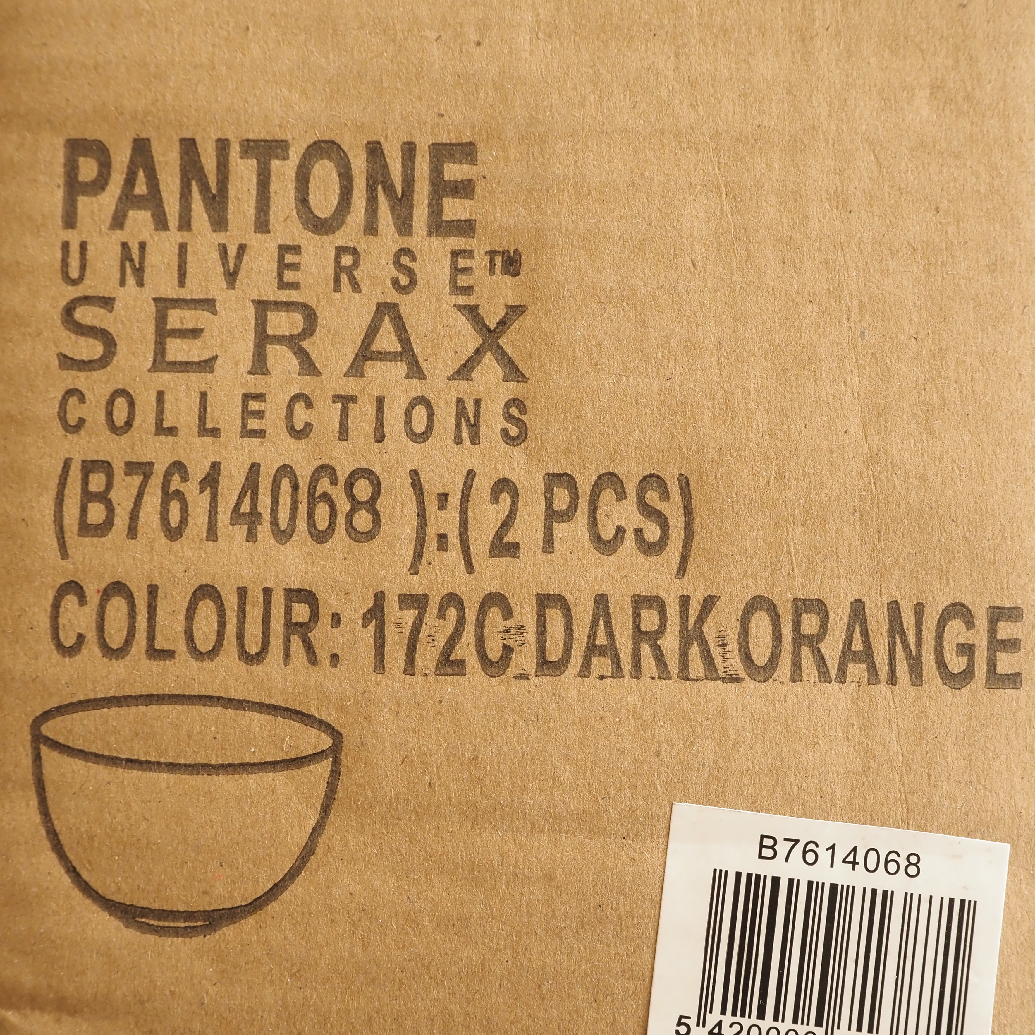 Box of 2 bowls 'Pantone' by Luca Trazzi for Serax - Dark orange