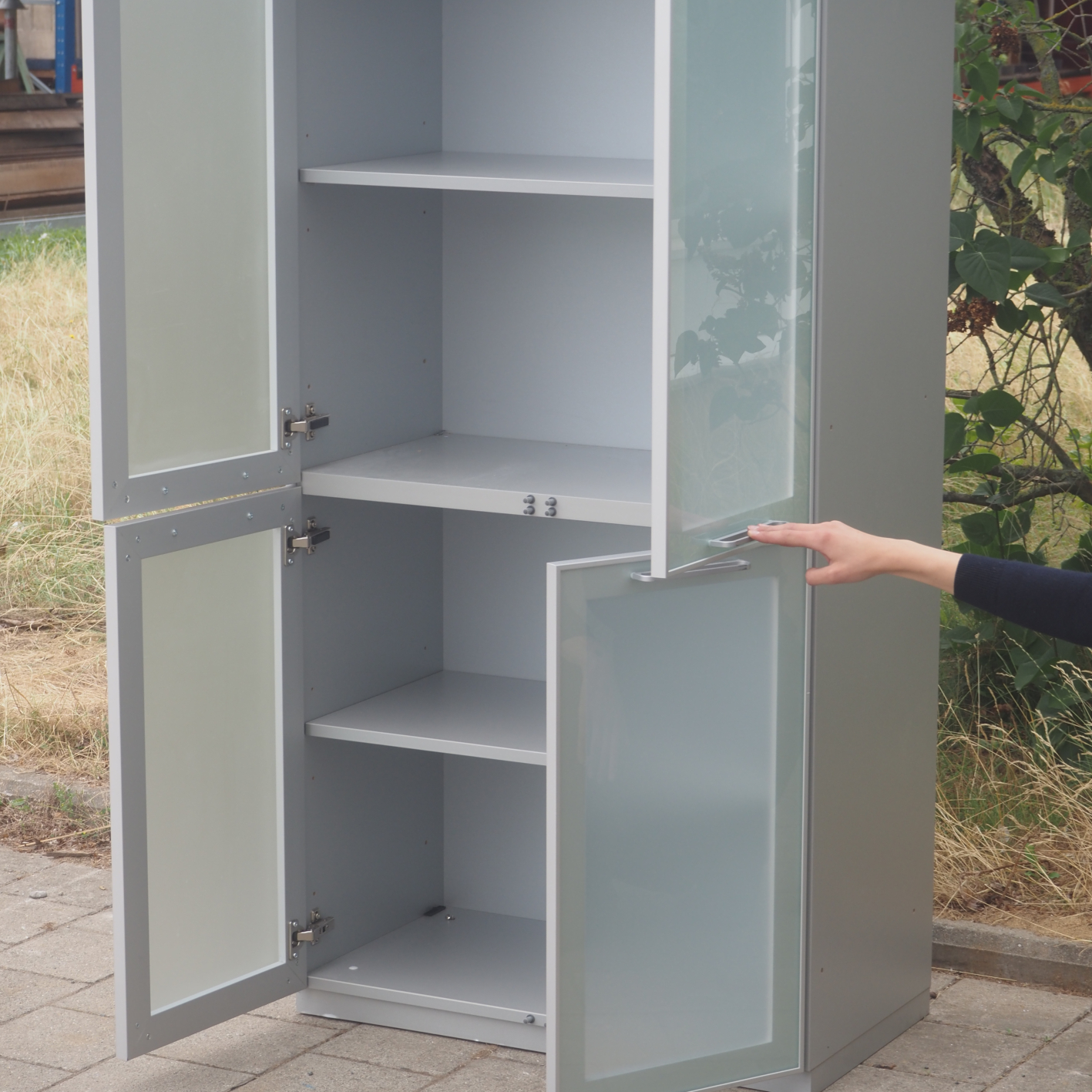 Office cabinet with glass doors (H. 197 cm)
