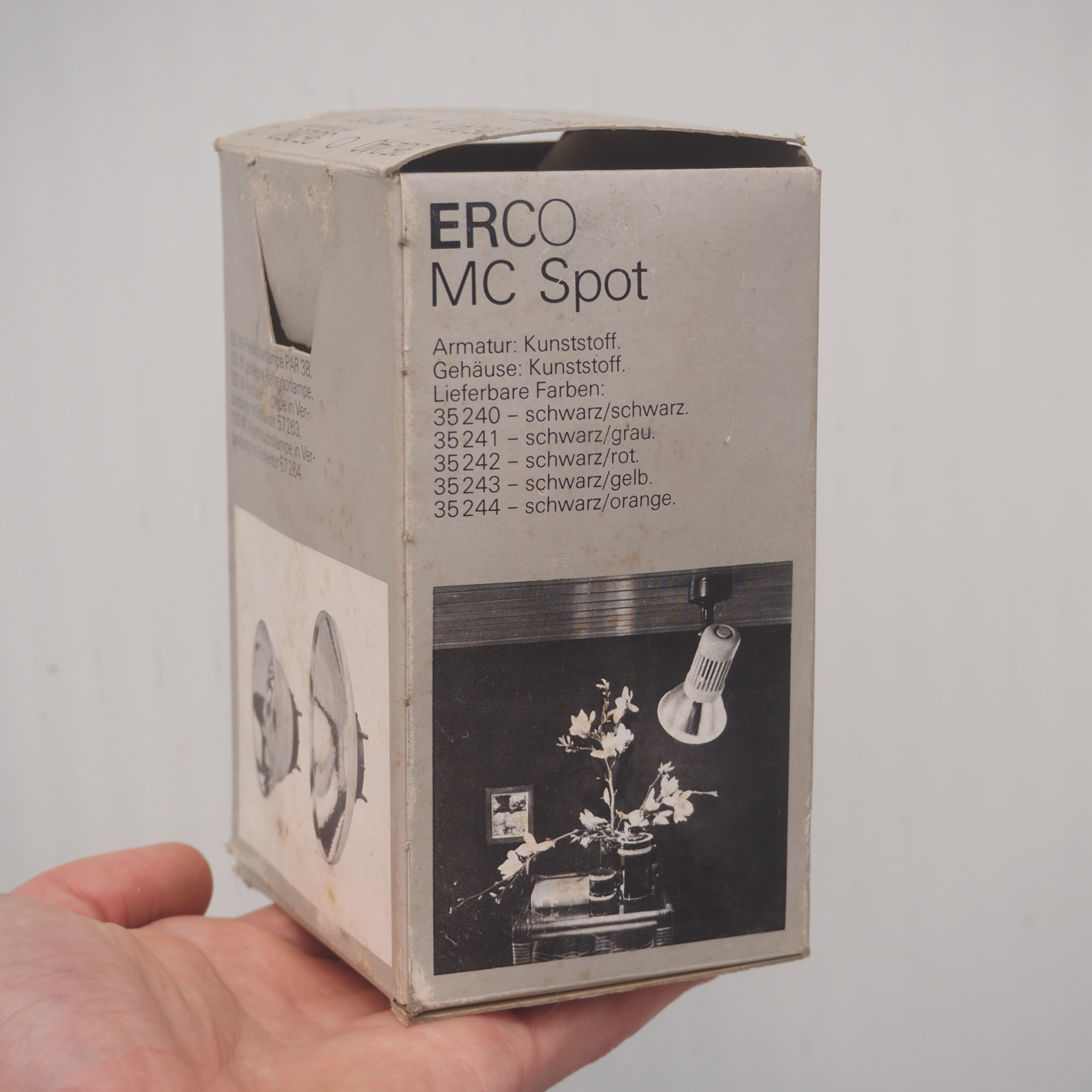 Wall/Ceiling light 'MC Spot' by Erco - Orange