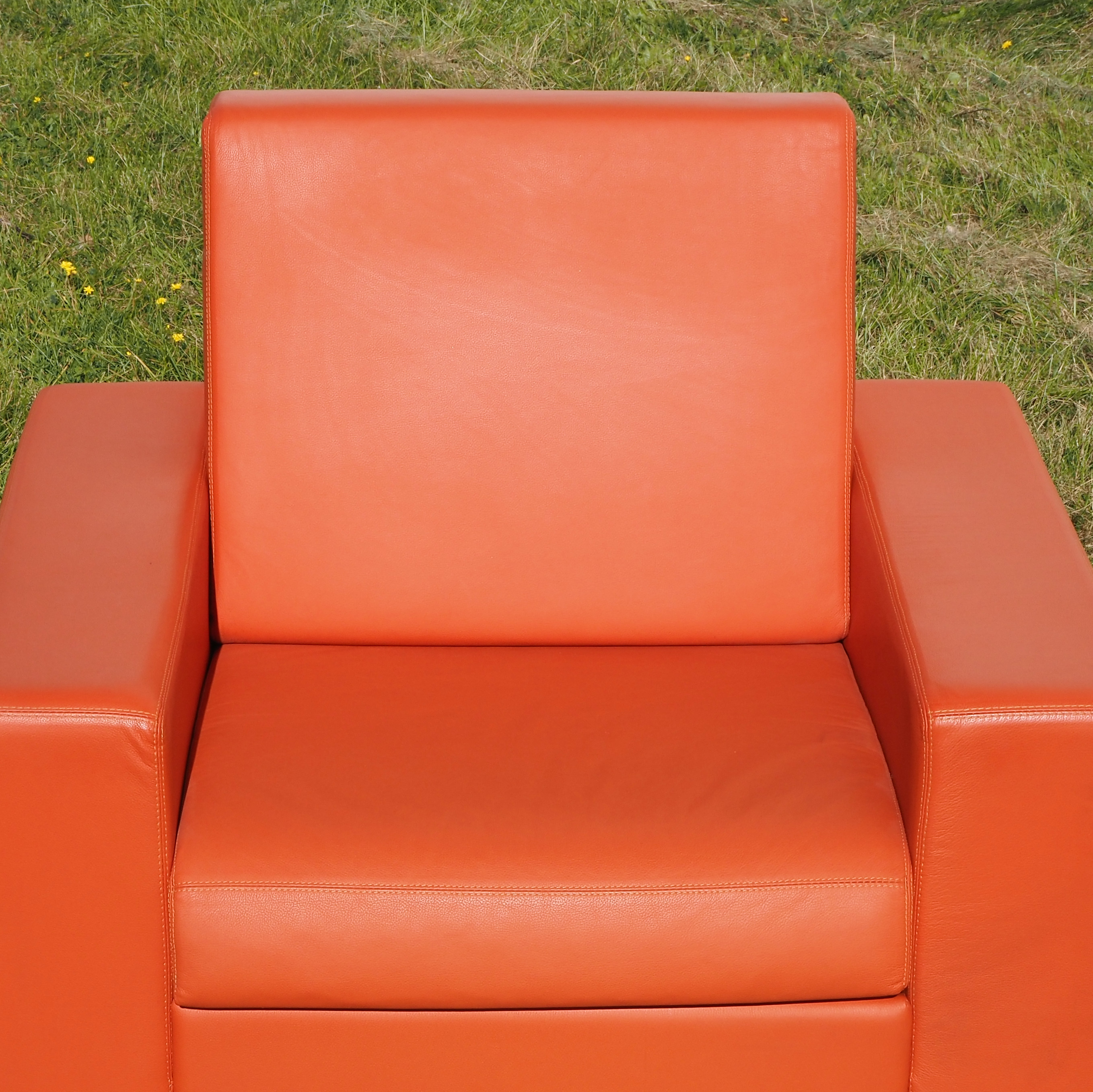 Armchair in simili leather by Dromeas - Orange