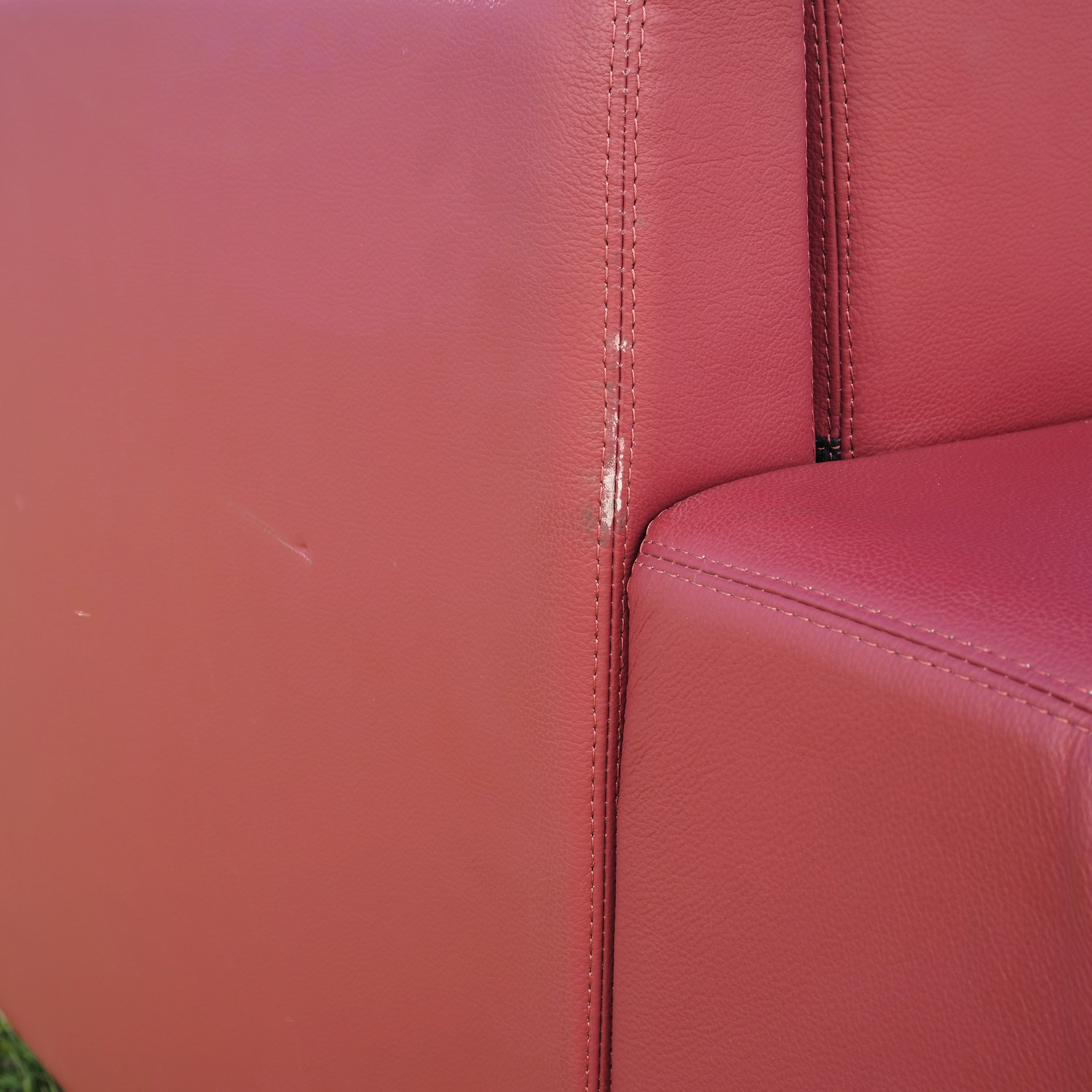 Armchair in simili leather by Dromeas - Burgundy