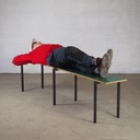 Bench in plywood and steel