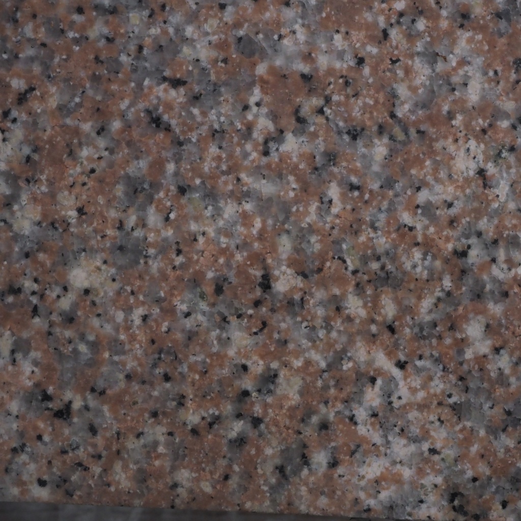 Batch of pink rectangular granite slabs with polished finish (± 6 m2)