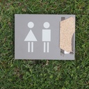 Toilet signage in aluminum (20 x 15 cm)