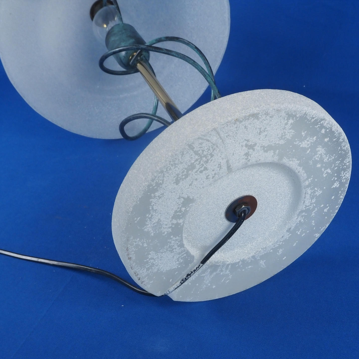 Table light in steel and acid washed glass by Ineslam
