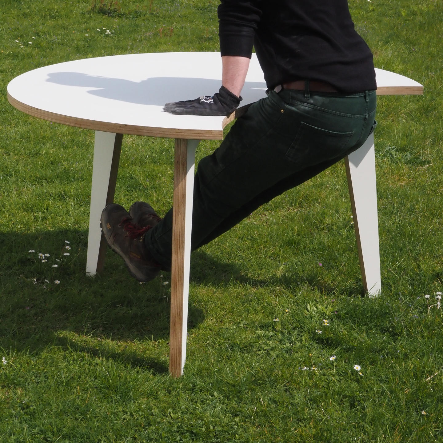 Table 'MKT' by Krum Studio in plywood with laminated top