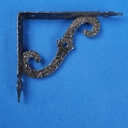 Pair of shelf brackets in wrought iron (10 cm x 8,5 cm)