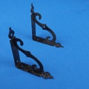 Pair of shelf brackets in wrought iron (10 cm x 8,5 cm)