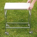 Side table on castors with rods by Röder Sohne, Germany (ca. 1980)