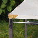 Side table on castors with rods by Röder Sohne, Germany (ca. 1980)