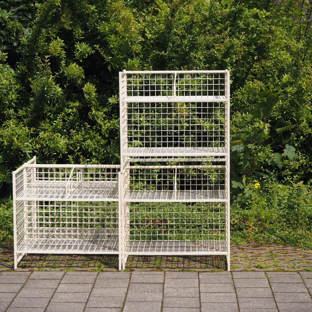 Wire shelving unit in lacquered steel - Cream