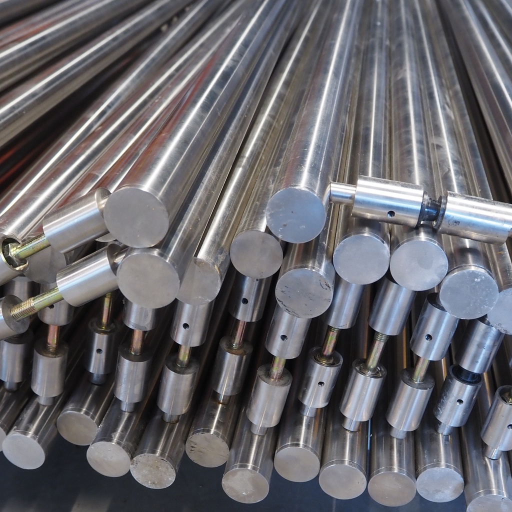 Double pull handle in stainless steel (H. 180 cm)