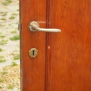 Wooden door with hammered glass panel (H. 205 cm x W. 91 cm) -