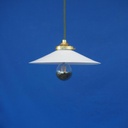 Hanging light 'Mario' with shade in opaline glass