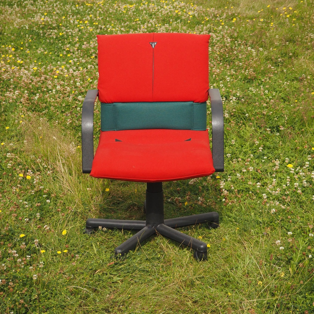 Swivel office chair 'Figura' by Mario Bellini for Vitra (ca. 1984) - Red/Green