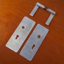 Aluminum door lever with key plates (ca. 1960)