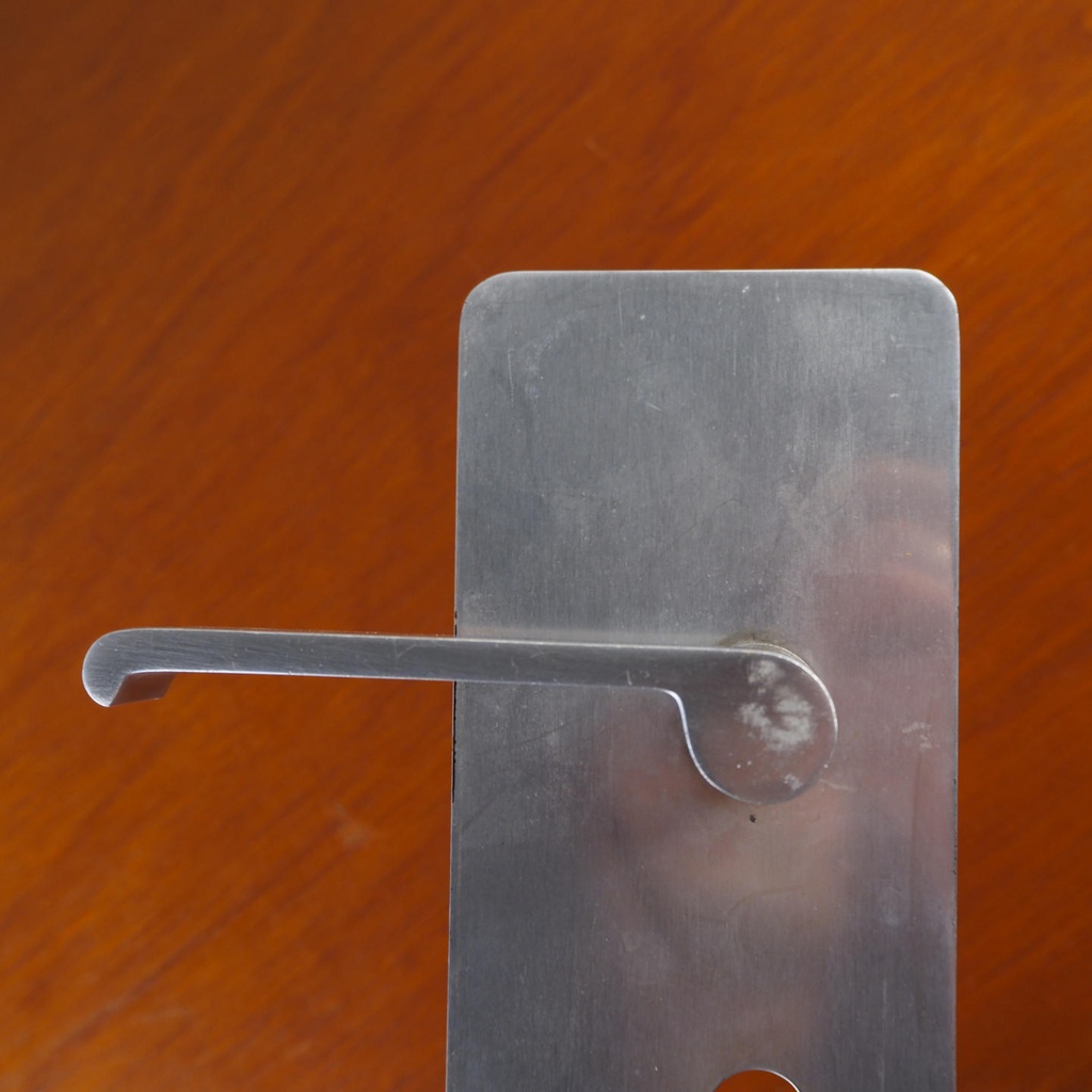 Aluminum door lever with key plates (ca. 1960)