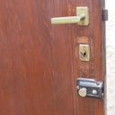 Wooden door with hammered glass panels (H. 211 cm x W. 82 cm) - Left / Right