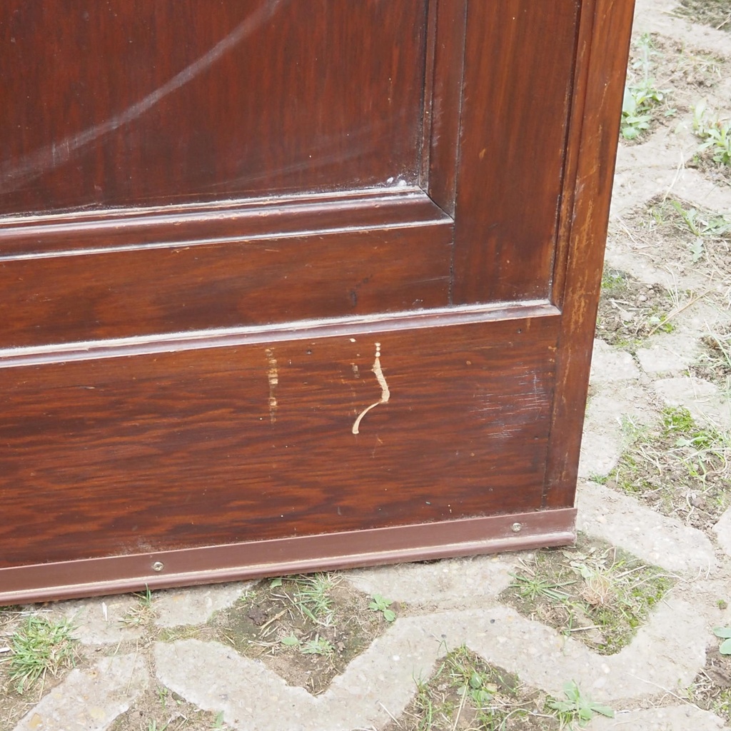 Wooden door with hammered glass panels (H. 211 cm x W. 82 cm) - Left / Right