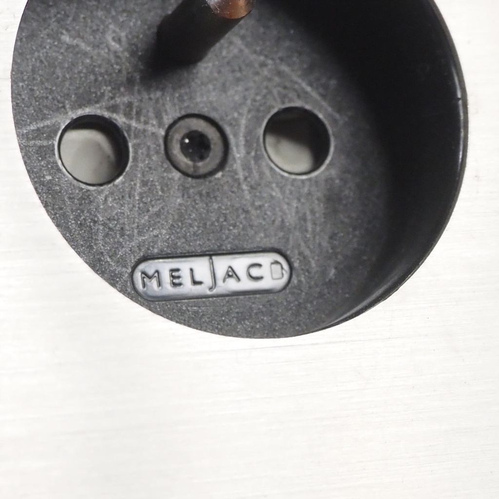 Double electric socket in solid brass by Meljac