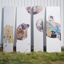 Set of aluchromie panels by Ralph Cleeremans (285 cm high) - Set 11