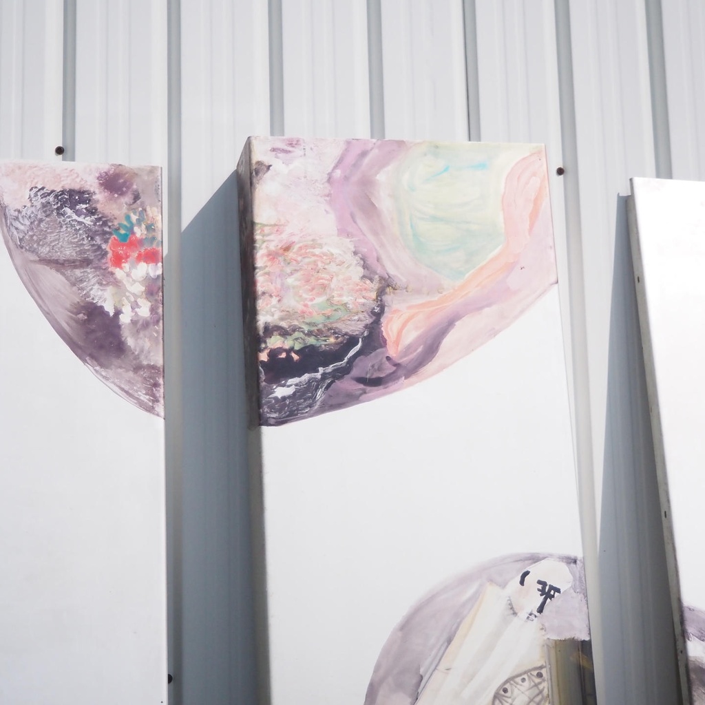 Set of aluchromie panels by Ralph Cleeremans (285 cm high) - Set 11