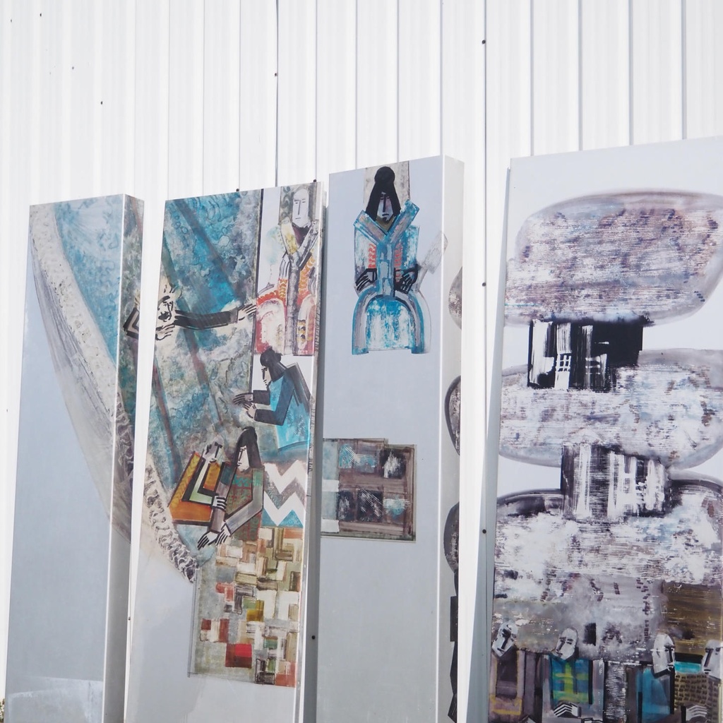 Set of aluchromie panels by Ralph Cleeremans (285 cm high) - Set 02