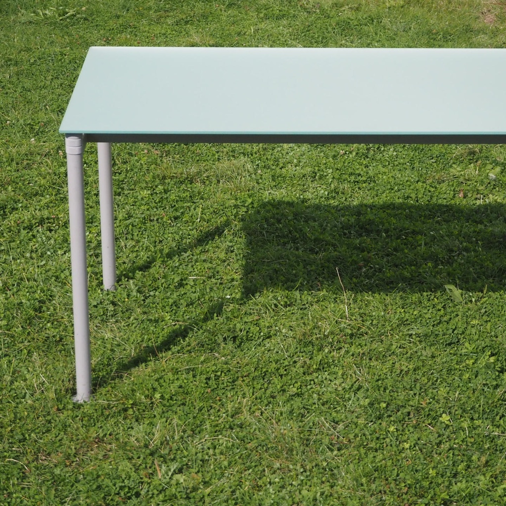 Table by Luc Vincent for Bulo with frosted tempered glass top (200 x 80 ...